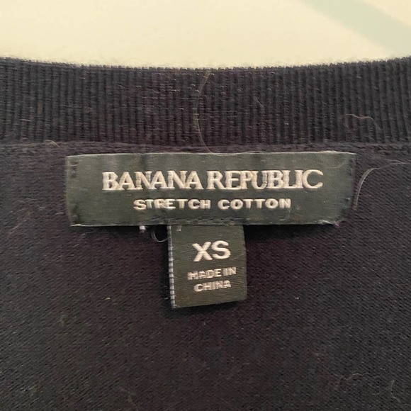 Banana Republic Stretch Cotton Black V Neck Sweater Size XS - Picture 2 of 3